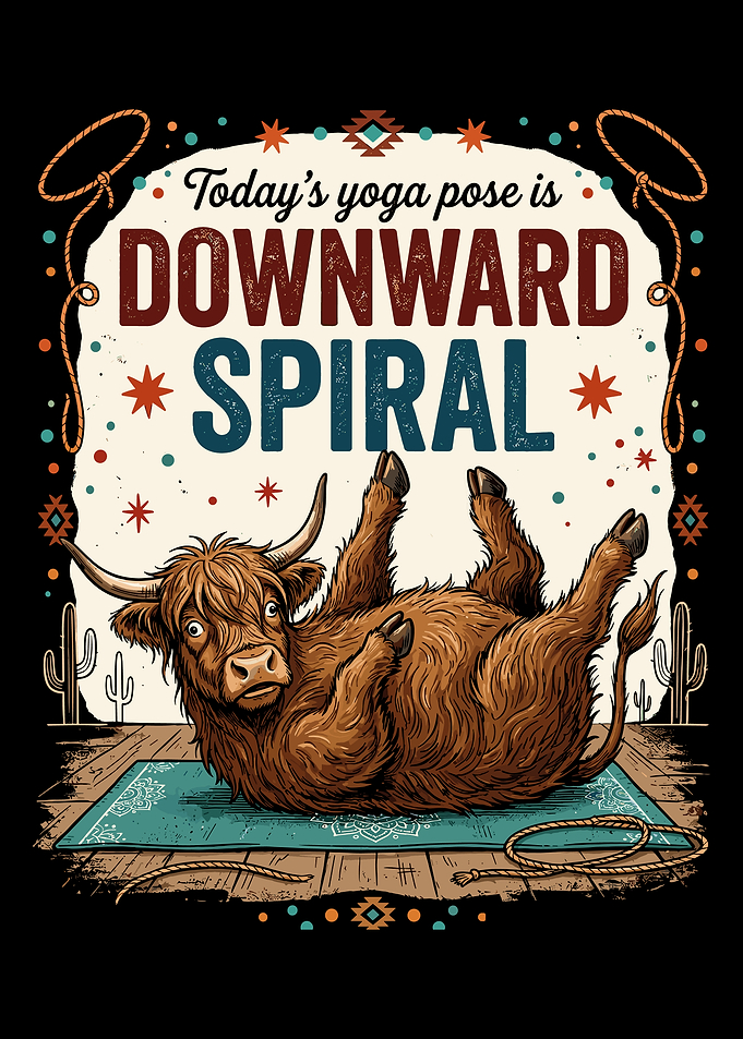 Highland Cow Doing Yoga Pose