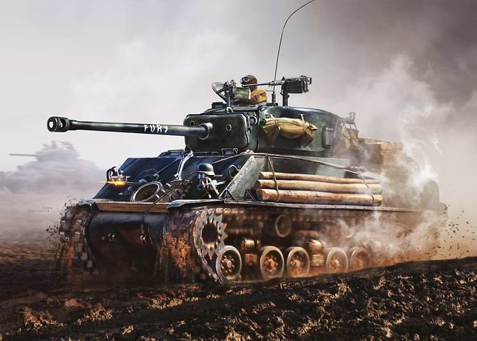 Sherman Tank 'Fury' in Combat