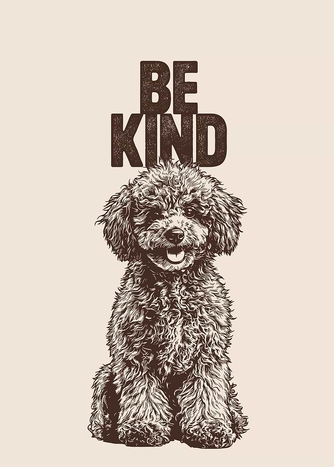 Be Kind Poodle Illustration
