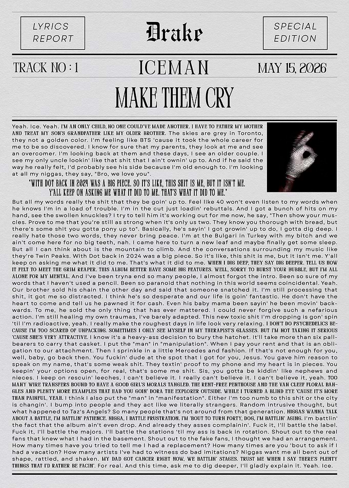 Drake 'Make Them Cry'