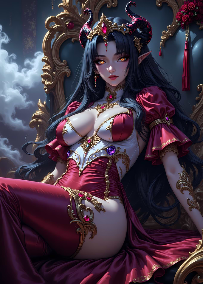 Demonic Queen on Throne