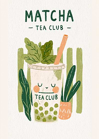 Cute Matcha Tea Club Boba Drink