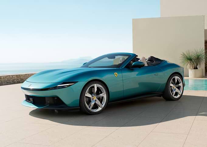 Teal Ferrari Roma Spider Convertible