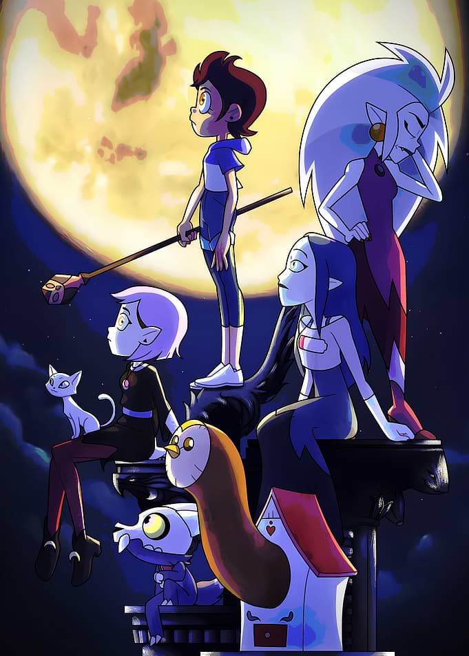 The Owl House Characters Under the Moon