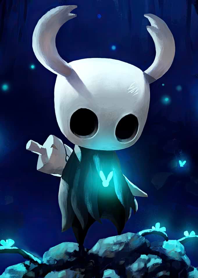 Hollow Knight Character in Blue Forest