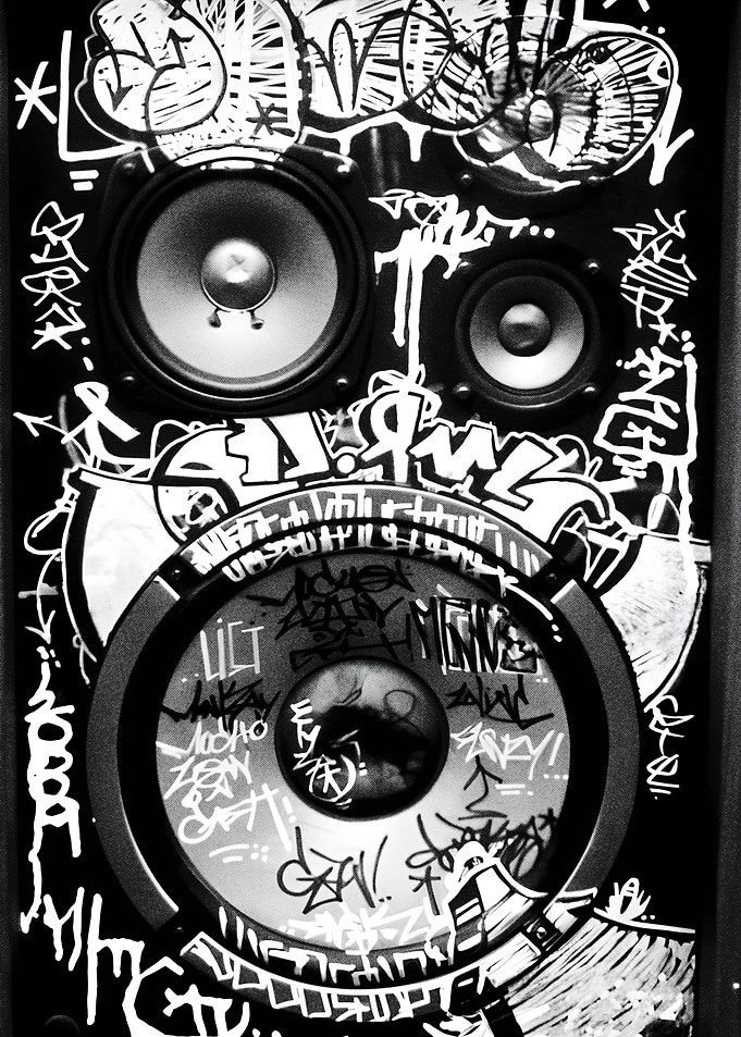 Graffiti-Covered Speaker System