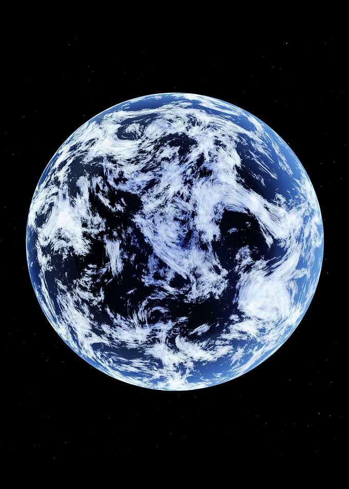 Earth from Space with Clouds