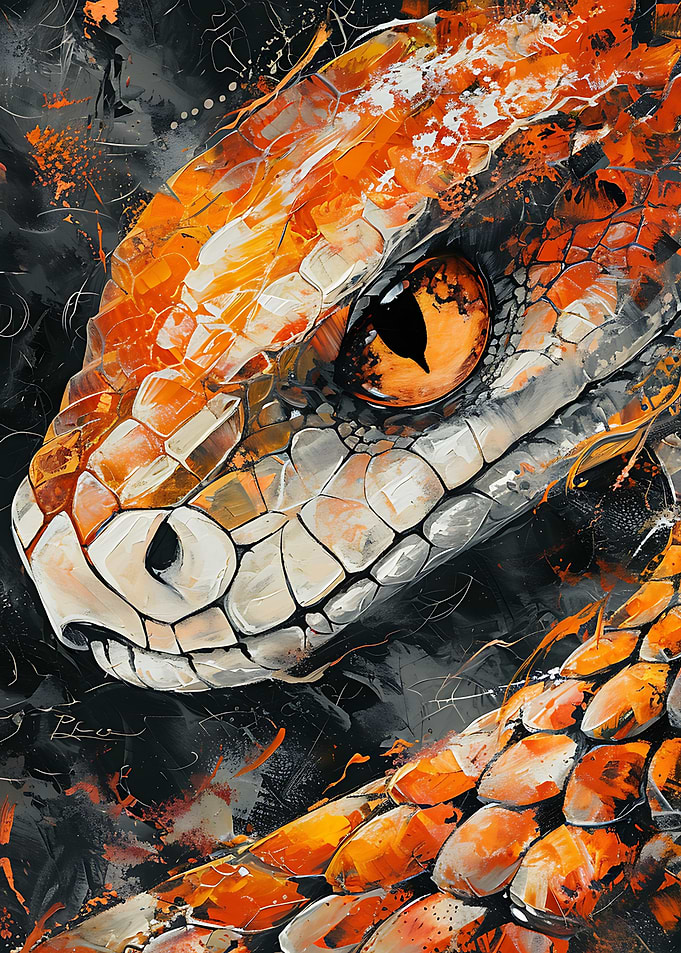 Vibrant Snake Portrait
