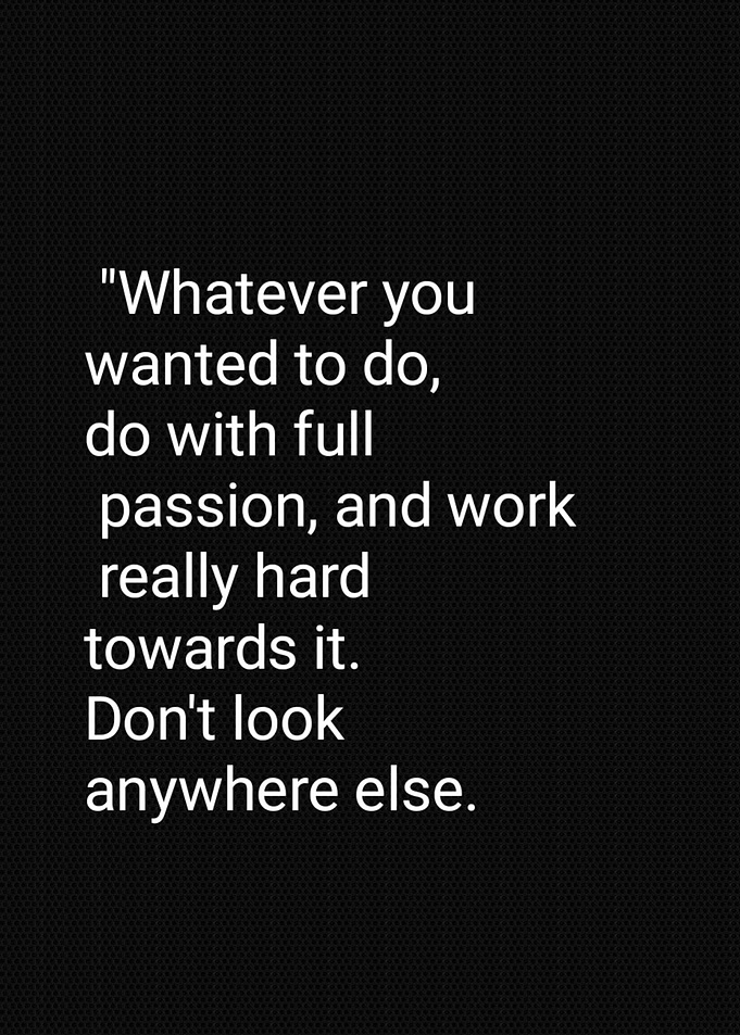 Inspirational Quote on Black Background