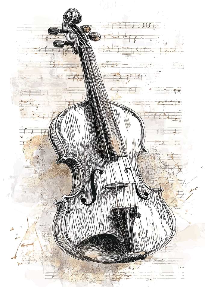 Violin on Sheet Music