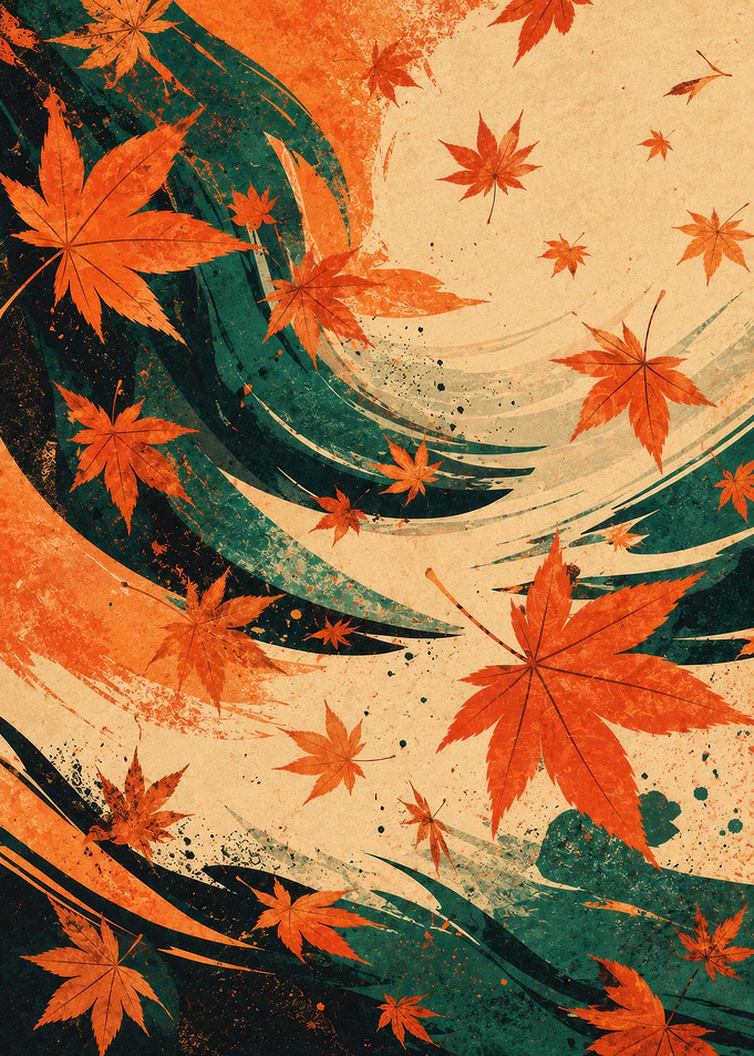 Autumn Maple Leaves Swirl