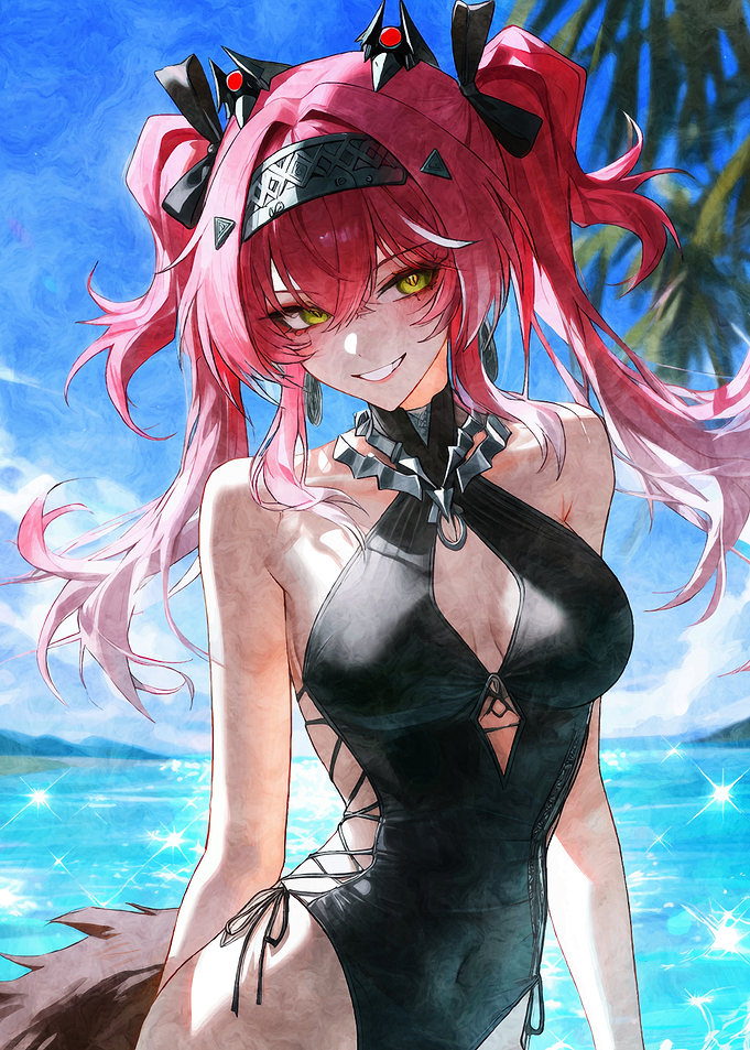 Black Swimsuit on Beach