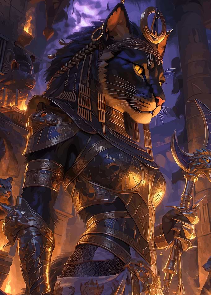 Egyptian Cat Goddess Warrior