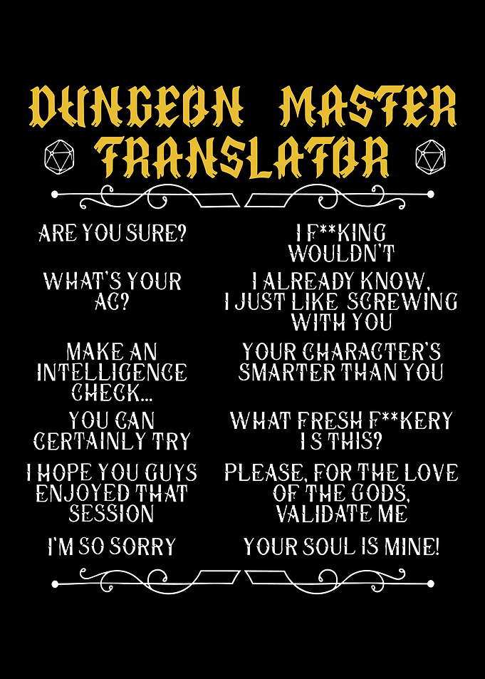 Dungeon Master Translator Funny Text Art