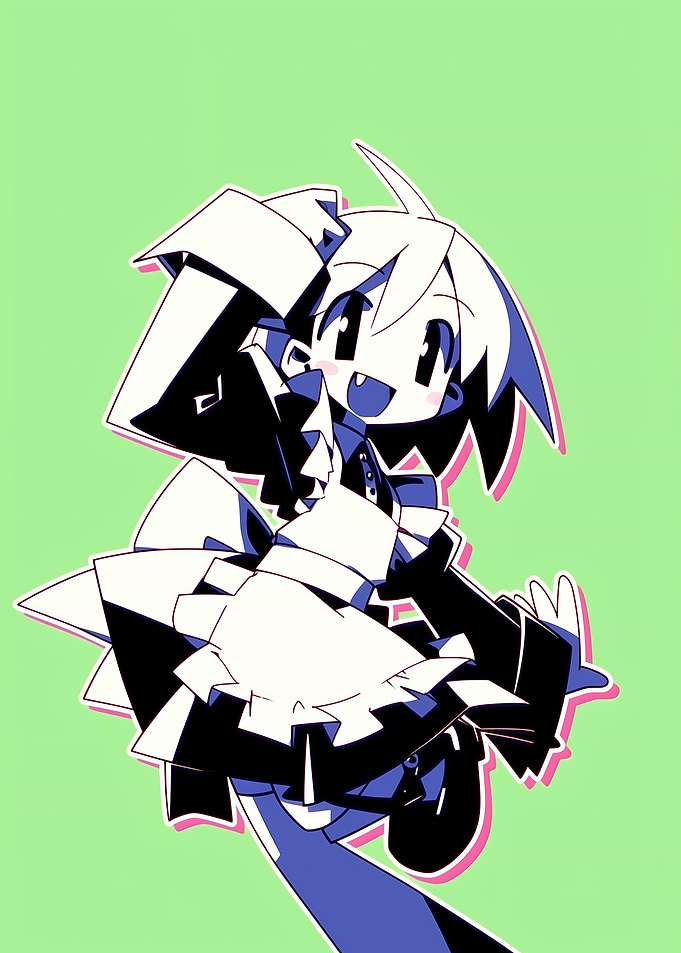 Anime Maid Character with Sharp Features