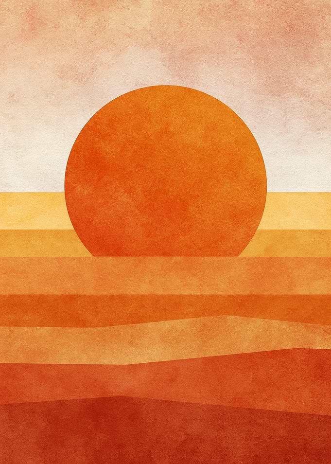 Minimalist Sunset Landscape
