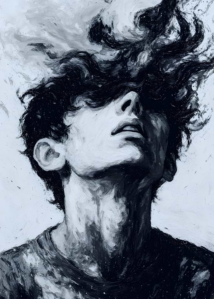 Man with Exploding Hair