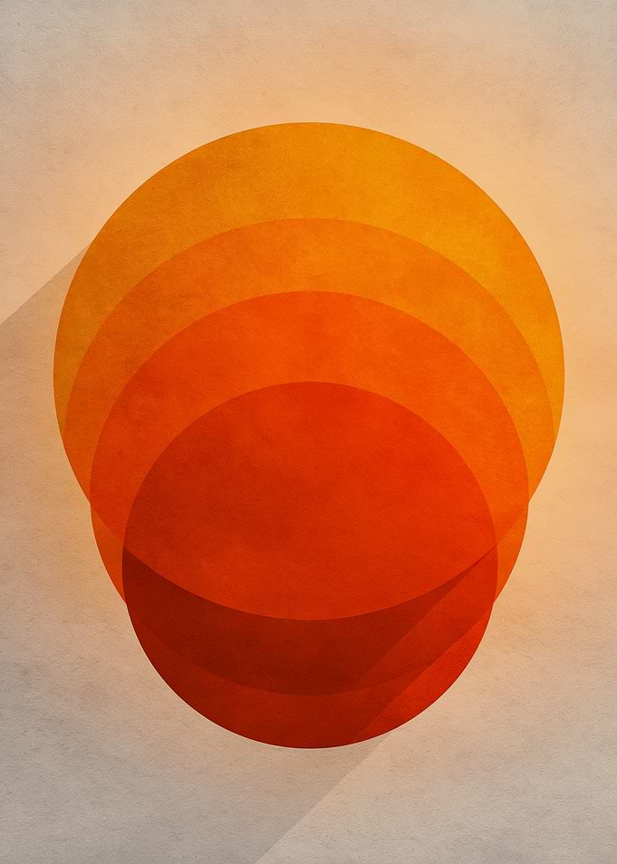 Abstract Orange Circles with Shadows