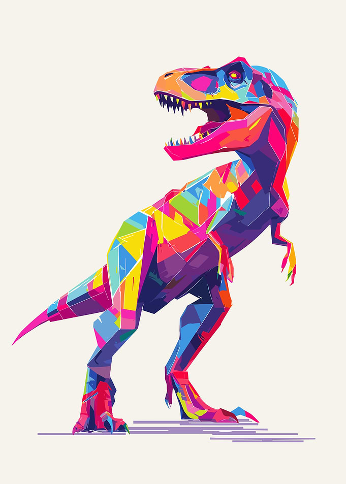 Colorful Geometric Dinosaur