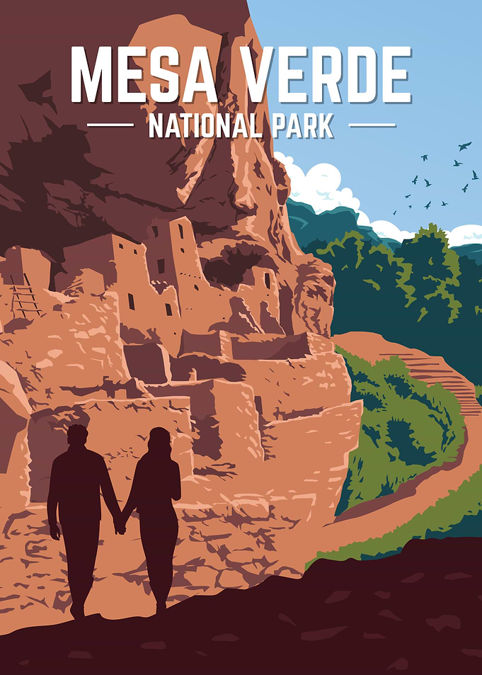 Mesa Verde National Park Vintage Poster