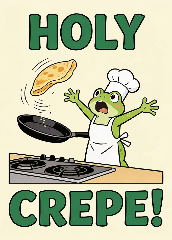 Holy Crepe Funny Frog Chef Kitchen