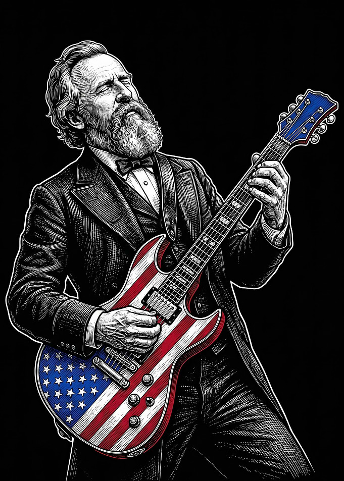 Rutherford B. Hayes President Playing Guitar