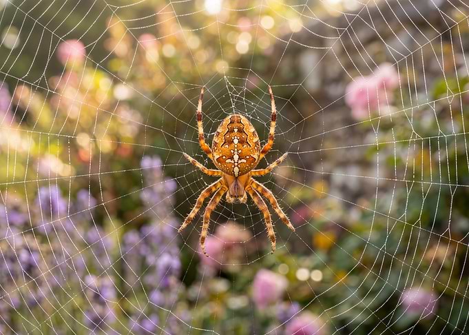 Spider on a Dewy Web