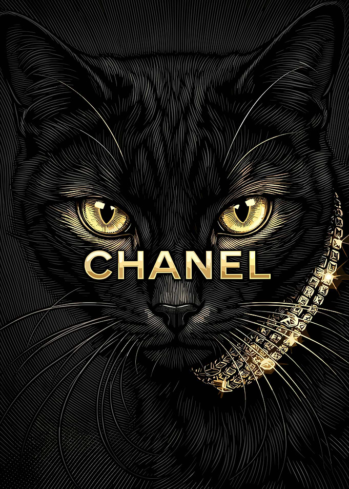Chanel Black Cat with Diamond Necklace
