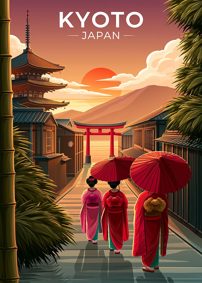 Kyoto Japan Travel Poster