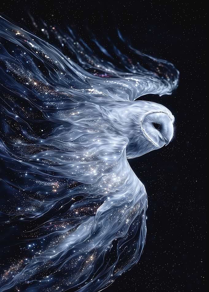 Cosmic Owl in Flight