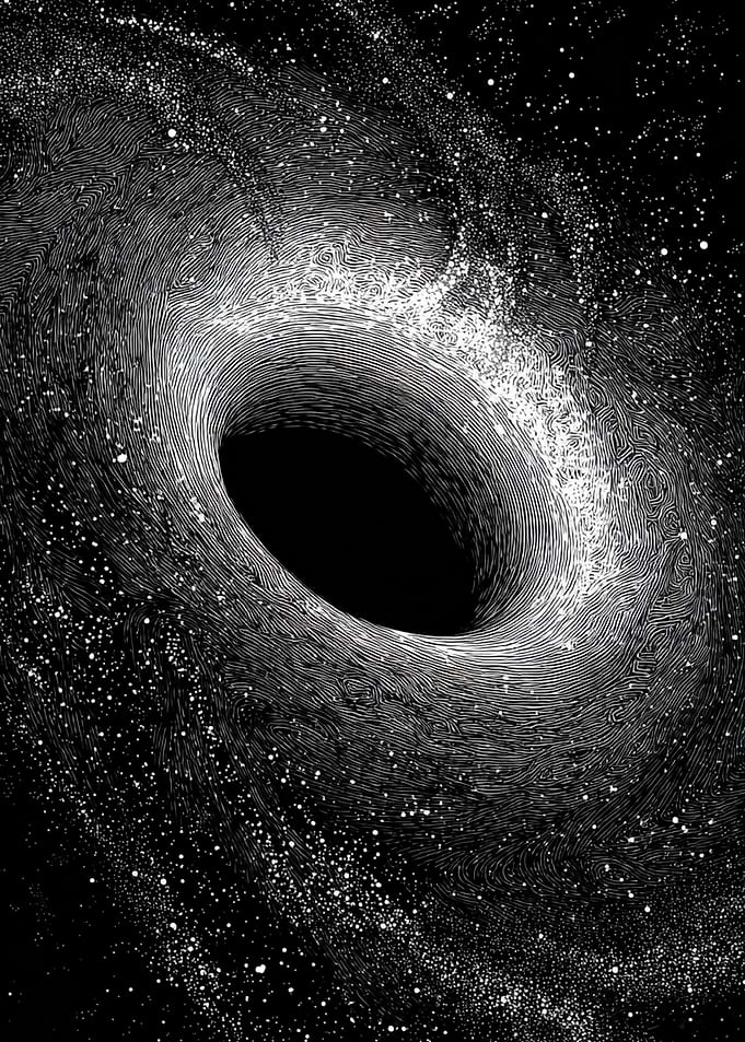 Black Hole Swirling Galaxy