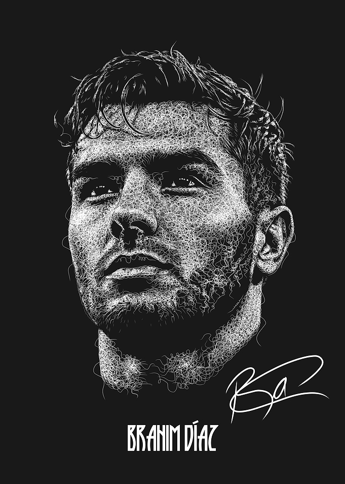 Brahim Diaz Scribble Art with Signature