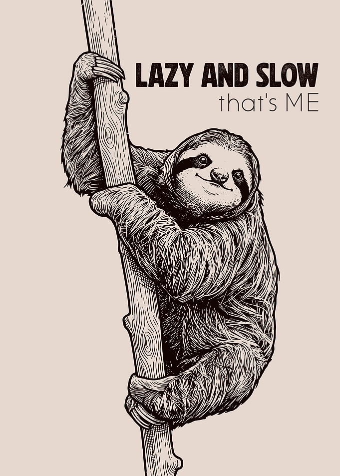Sloth hanging on a tree branch