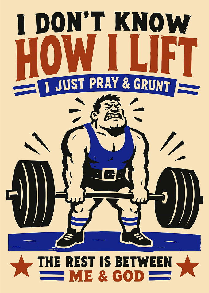 Weightlifter Praying and Grunting