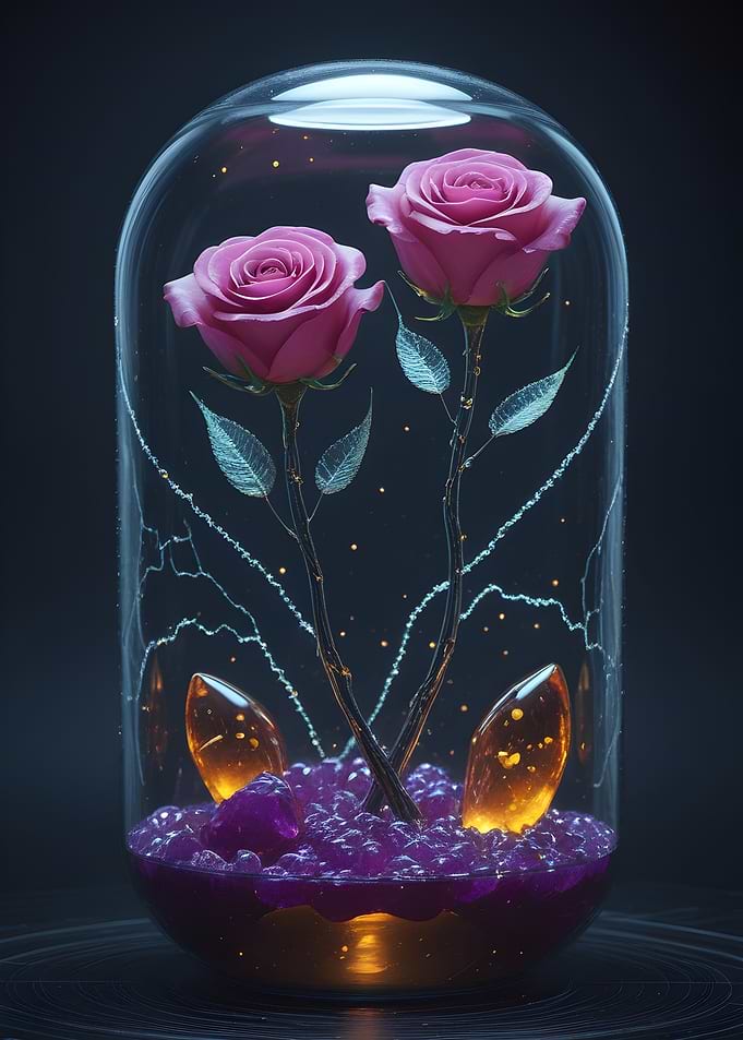 Enchanted Roses in a Glass Dome