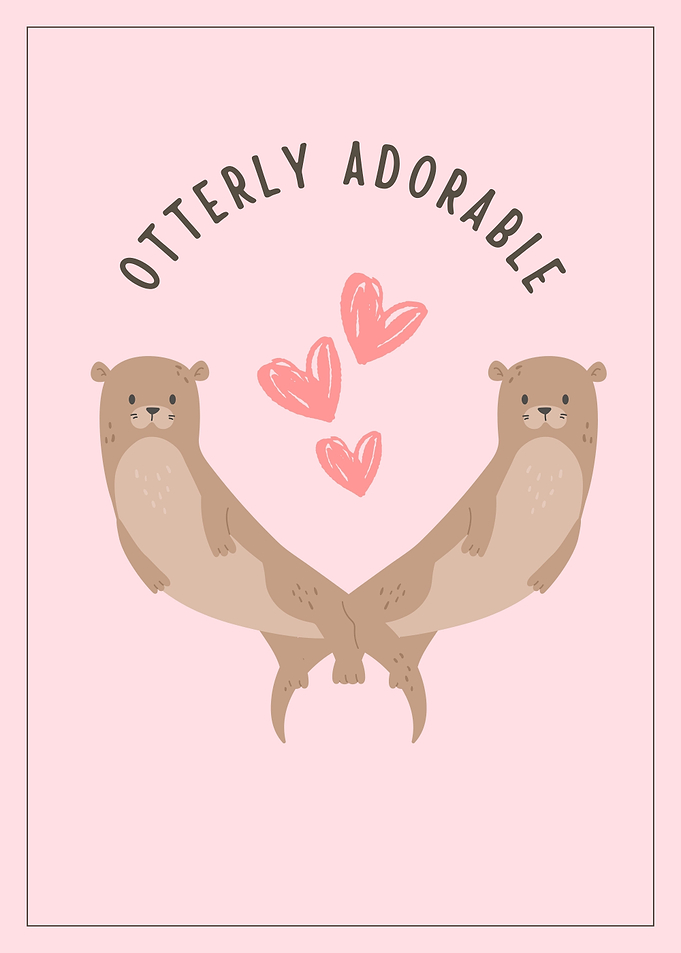 Otterly Adorable Otters with Hearts