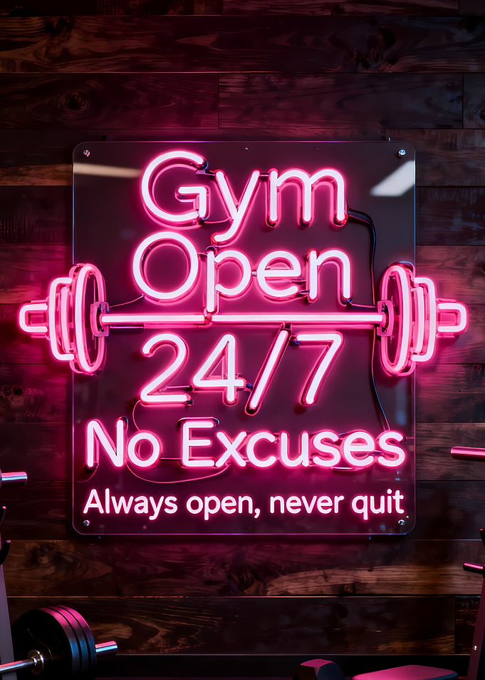 Gym Open 24/7 Neon Sign