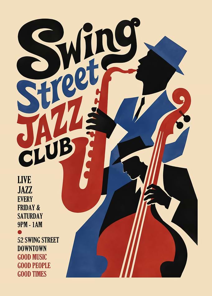 Swing Street Jazz Club Poster