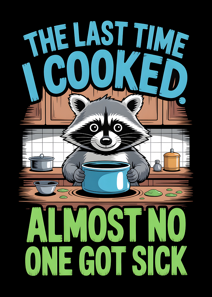 Funny Raccoon Chef Cooking