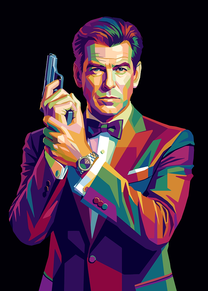 Pierce Brosnan as James Bond Pop Art