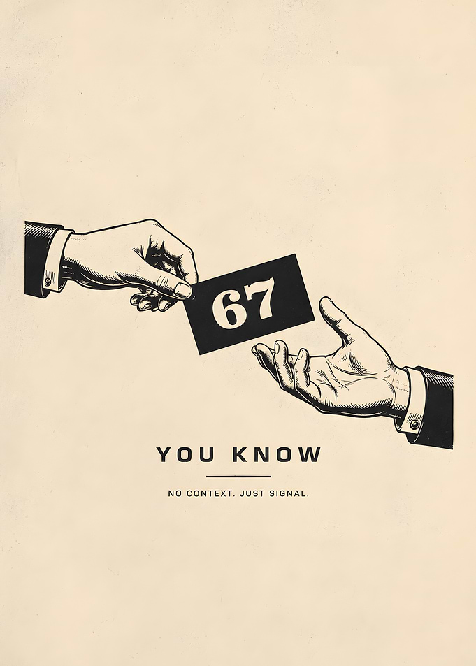 Handing Over the Number 67 Card