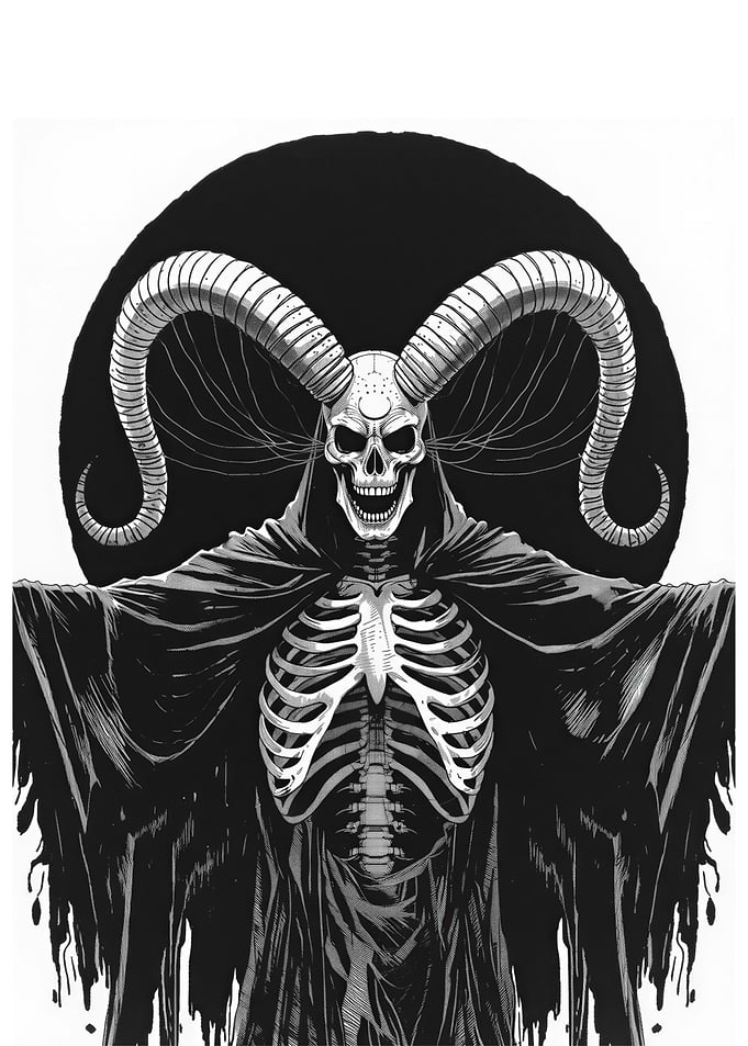 Demonic Skeleton with Horns