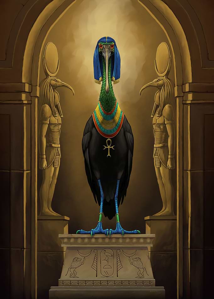 Throne of Egyptian Ibis God Thoth