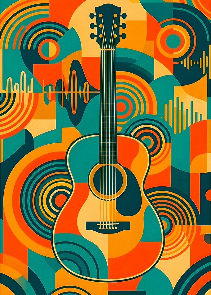 Abstract Guitar Music Art
