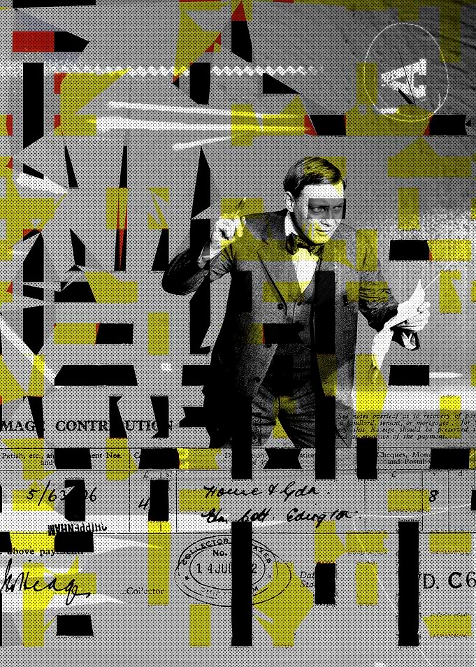 Man Conducting with Abstract Overlay