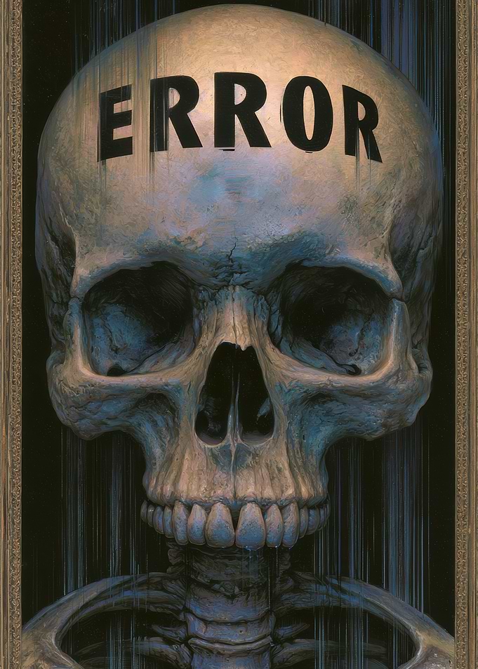 Skull with Error Message