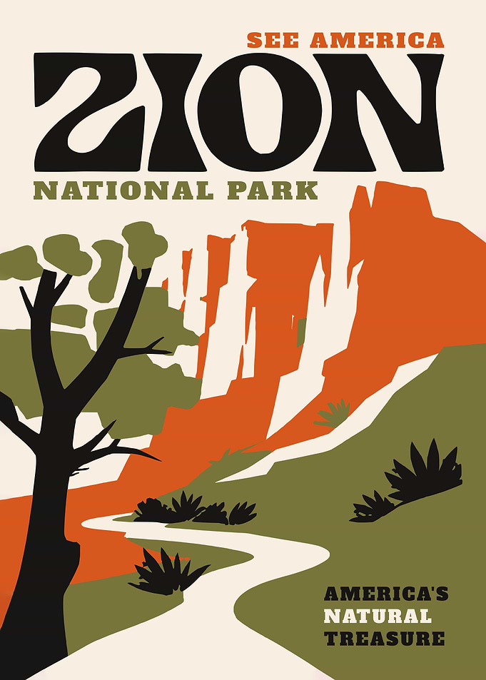 Zion National Park Vintage Poster