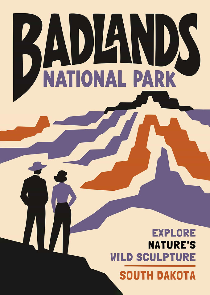 Badlands National Park Vintage Poster