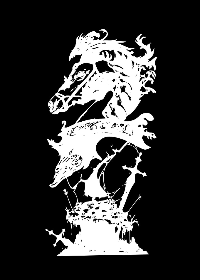 White Horse Head Silhouette