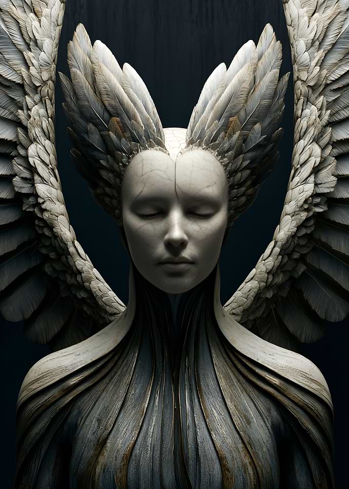 Angelic Being with Feathered Wings
